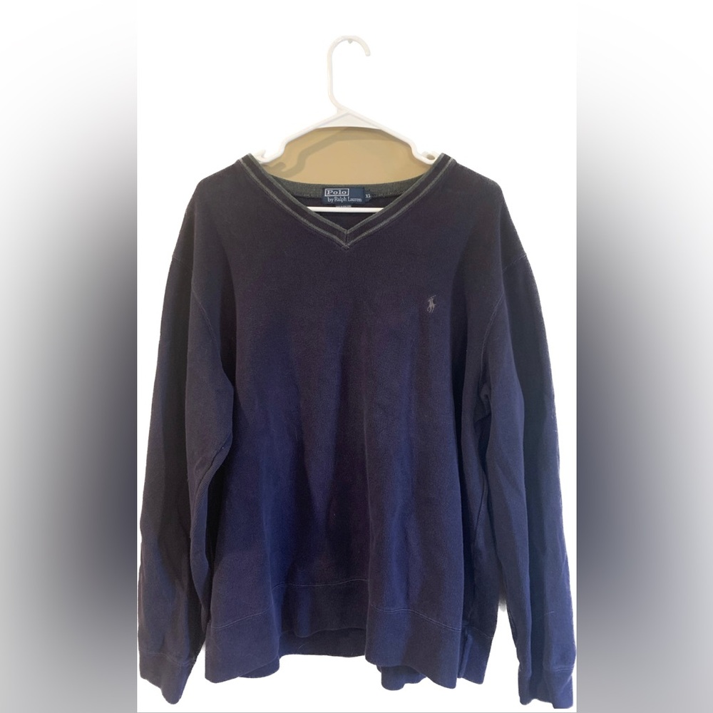 Ralph Lauren Men's Deep Blue V-Neck Sweater